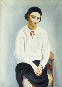 Mujer con blusa blanca; Femme au Chemisier Blanc de Moise Kisling