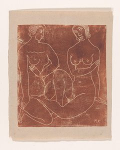 Dos mujeres desnudas sentadas