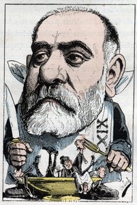 Caricatura que representa al crítico dramático Francisque Sarcey (1827-1899) de Moloch