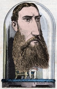 Retrato de Leopoldo II, Rey de los Belgas (Louis Philippe Marie Victor), Príncipe de Bélgica, Duque de Sajonia, Príncipe de Sajonia-Coburgo-Gotha, Duque de Brabante de Moloch