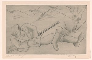 Cazador dormido de Mommie Schwarz (signed by artist)