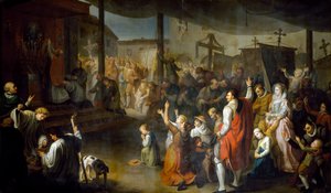 El voto de los ciudadanos de Carmarthenshire para acabar con la peste de 1630 de Moneta Jr. Sleet