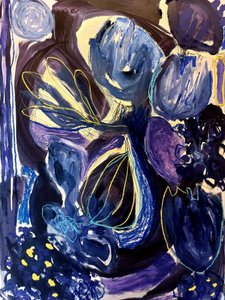 Flores azules y moradas de Monika Riethmueller