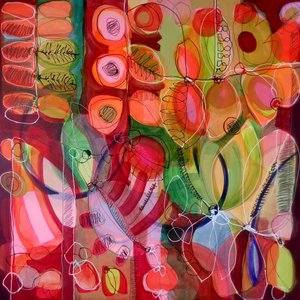 Motivos botánicos abstractos y coloridos de Monika Riethmueller