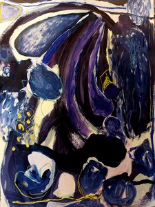Abstracción azul intenso de Monika Riethmueller