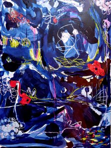 Abstracto azul dinámico de Monika Riethmueller
