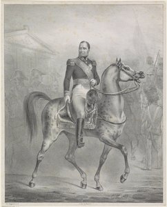 Retrato ecuestre de William I Frederik, Rey de los Países Bajos de Monogrammist CM (Nederland)