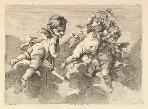 Tres Niños en las Nubes de Monogrammist DA
