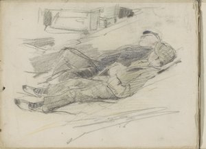 Dos hombres recostados en la playa