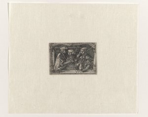 Mujer joven con dos amantes ricos de Monogrammist H.M.