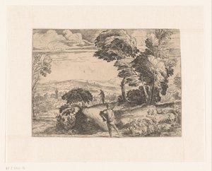 paisaje con pastores de Monogrammist IF (graveur)