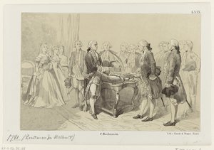 William V honra a los héroes de la batalla naval en Dogger Bank, 1781 de Monogrammist IHM