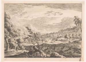Paisaje con pueblo de Monogrammist MEG