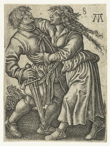 pareja de baile en la granja Campesinos bailarines (título de la serie) de Monogrammist MT