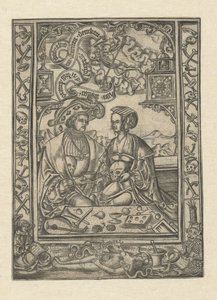 vanitas Señor y mujer con calavera de Monogrammist XXX met L (attributed to)
