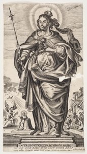 Virgen María con corona y cetro