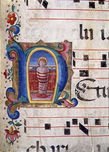 Ms 543 f.74r Inicial historiada 