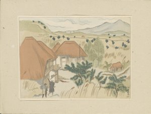 Aguas termales de Kawakami Kawakami Onsen (título sobre el objeto) Segunda parte, área de Aizu (título de la serie) Dai nishû, Aizu no bu (título de la serie) Impresiones de paisajes japoneses (título de la serie) Nihon fûkei hanga (título de la serie) de Morita Tsunetomo