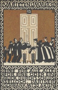 Acto de variedad 12: Uno para todos, todos para uno o una mirada a través del ojo de la cerradura Varietenummer 1..., 1907