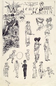 Tipos vieneses 1880 (moda vienesa de verano) de Moritz Ledeli