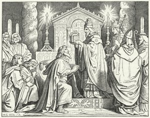 Coronación de Carlomagno como emperador del Sacro Imperio Romano, 800 de Moritz Ludwig von Schwind