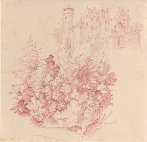 Castillo fortificado en un alto acantilado de Moritz Ludwig von Schwind