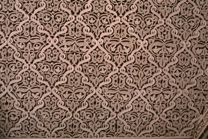 Kasbah de Thamiel glaoui, estuco (detalle) de Moroccan School