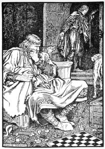 El rey Canuto y el conde Ulf discuten sobre el ajedrez, Roskilde, Dinamarca, 1026 1913