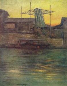 Un canal trasero, Osaka, c. 1887, 1901 de Mortimer L Menpes