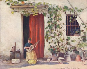 Un patio, Sevilla, 1903 de Mortimer L Menpes