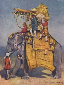 Un elefante estatal con todos sus adornos de Mortimer L Menpes
