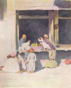Un bazar en Peshawur, 1905 de Mortimer Ludington Menpes