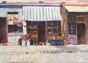 Una cremería en la Rue St Honore de Mortimer Ludington Menpes