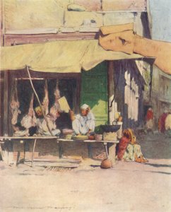 Una carnicería en Peshawur, 1905 de Mortimer Ludington Menpes