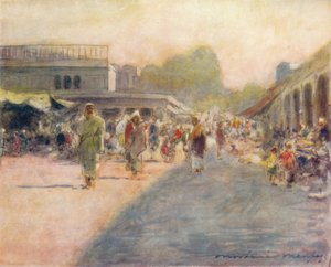 Una calle en Peshawur, 1905 de Mortimer Ludington Menpes
