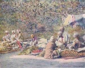 Un mercado de vegetales, Peshawur de Mortimer Ludington Menpes