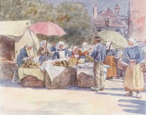 Puestos de pan (litografía en color) de Mortimer Ludington Menpes