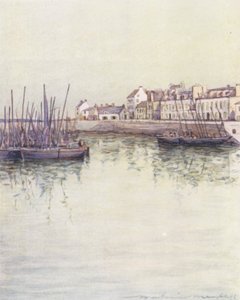 Puerto de Concarneau (litografía en color) de Mortimer Ludington Menpes