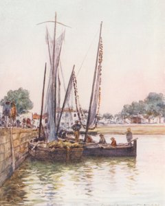 Barcos de pesca, Concarneau (litografía en color) de Mortimer Ludington Menpes