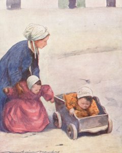 Minding the Babies (litografía en color)