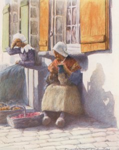 En el muelle de Pont-Aven (litografía en color) de Mortimer Ludington Menpes
