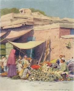 Mercado de vegetales, Delhi, 1905