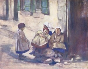 Los niños del mundo: Bretón, una familia (litografía en color) de Mortimer Ludington Menpes