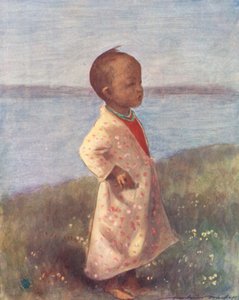 Niños del mundo: Birmanos, en posición de firmes (litografía en color) de Mortimer Ludington Menpes