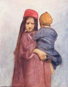 Niños del mundo: Cashmere, An Armful (litografía en color) de Mortimer Ludington Menpes