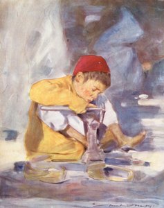 Niños del mundo: Indian, A Young Worker (litografía en color) de Mortimer Ludington Menpes