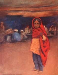 Niños del mundo: Indian, The End of the Day (litografía en color) de Mortimer Ludington Menpes
