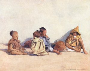 Niños del mundo: Moros, jugando (litografía en color) de Mortimer Ludington Menpes