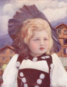 Niños del mundo: Suizos, un bebé de Interlaken (litografía en color) de Mortimer Ludington Menpes
