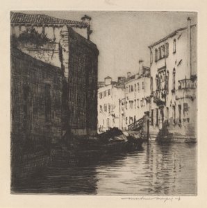 A Back Canal, Venecia (Palacios) de Mortimer Menpes